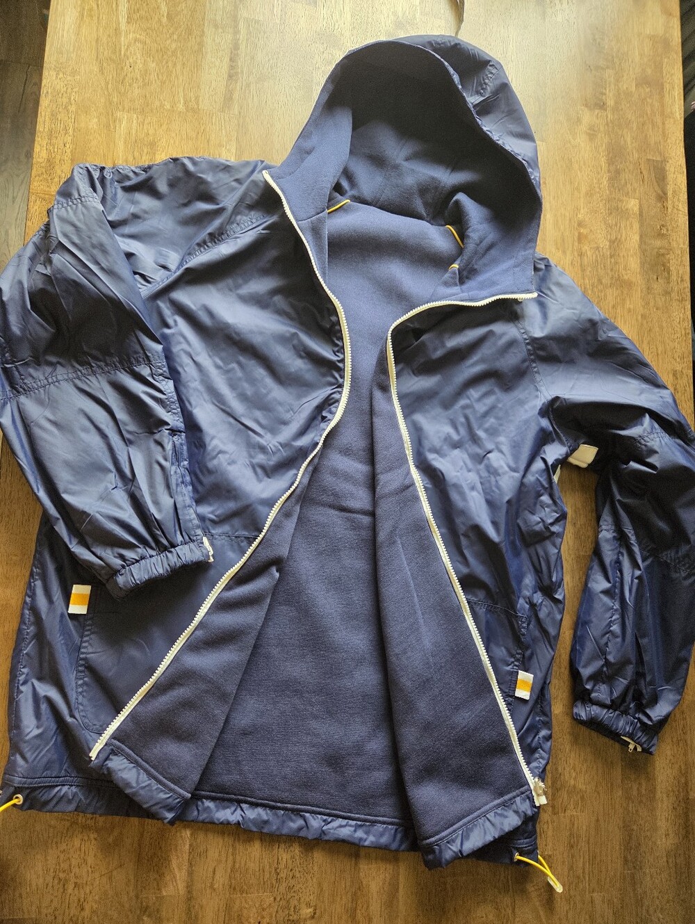 Reversible Hooded Sweatshirt Windbreaker Jacket